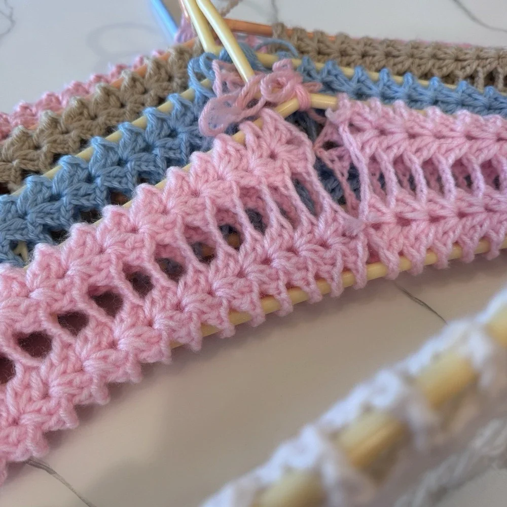10 Vintage Handmade Crochet Clothes Hangers Colorful Yarn Cottage Core His & Her